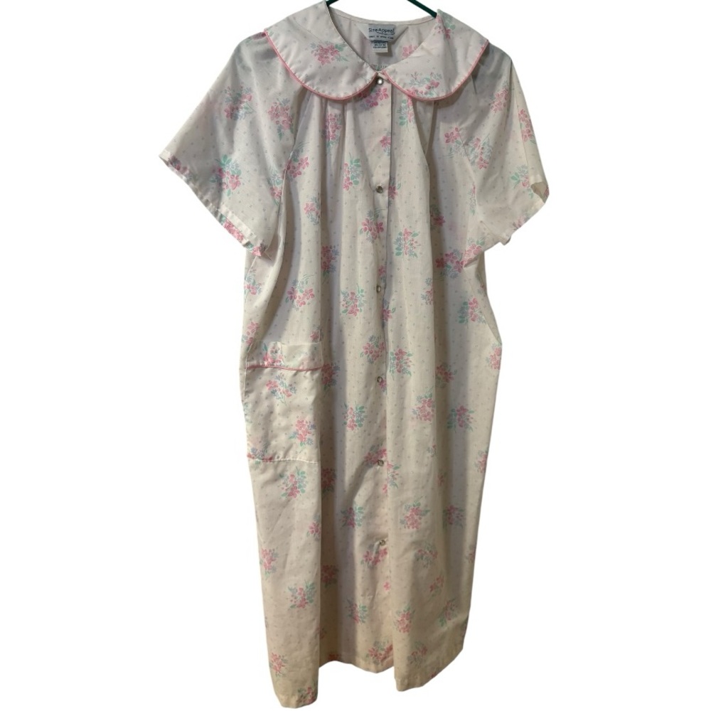 Size Appeal Vintage Floral Button-Up Nightgown Robe Lounging Dress size xL